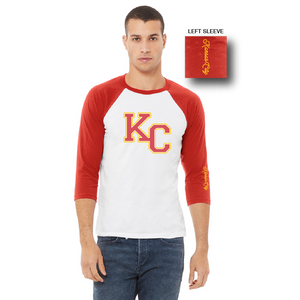 KC Tee 3/4 Sleeve Red/White