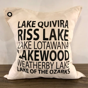 Kansas City area lakes pillow
