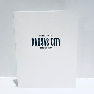 city limits greeting card someone in kansas city misses you