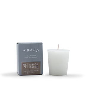trapp candle 2oz. votive tobacco and leather