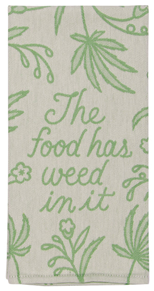 blue q woven dish towel weed