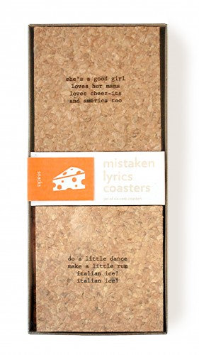 mistaken lyric coaster set of six